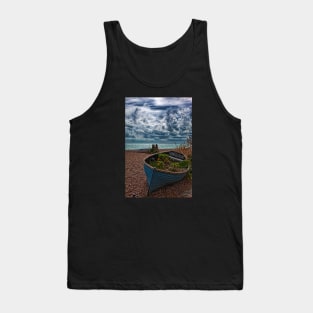 Old Beached Fishing Boats On a Cloudy Day Tank Top